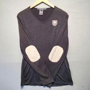 Asmar Equestrian Merino Wool Riding Shirt Womens XL Elbow Patch Equestrian Top